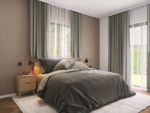 Dřevostavba Easy 78 interiér ložnice postel