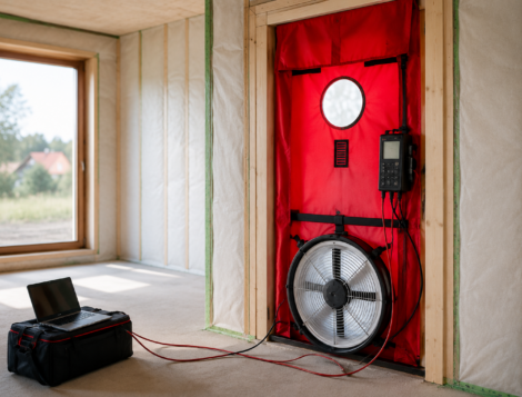 Blower door test a rekuperace